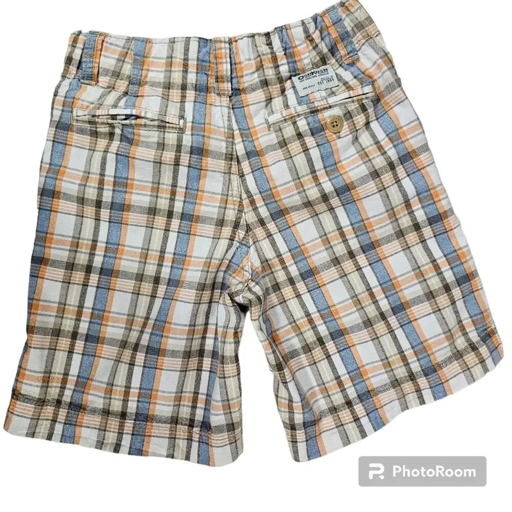 OshKosh B'Gosh Vintage Plaid Shorts With Adjustable Waist Unisex Toddler Size 5